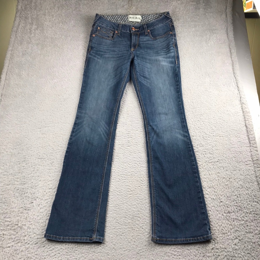 Ariat REAL Denim Jeans Women 30L (32x34) Blue Bootcut Medium Wash Stretch